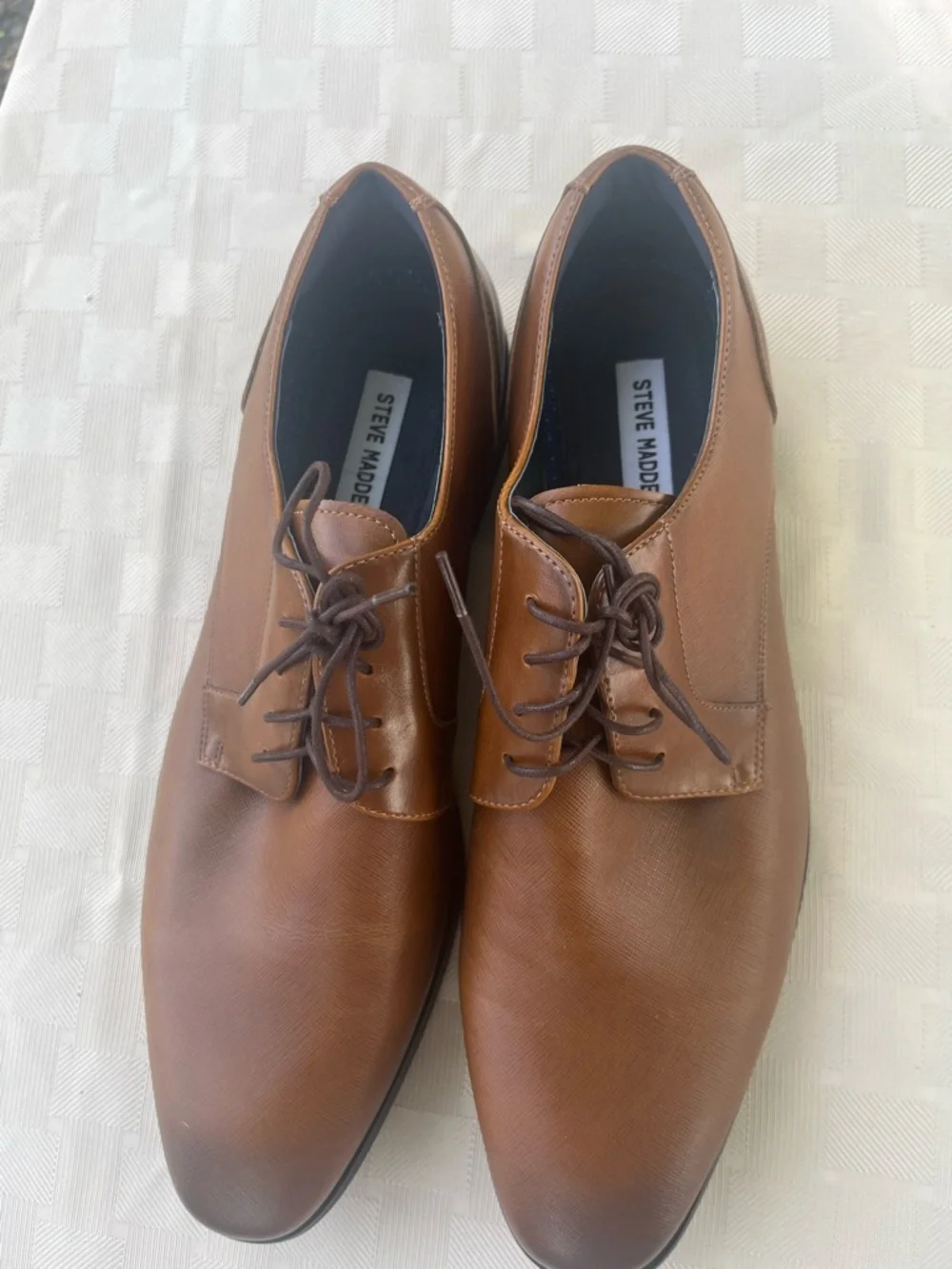 Steve Madden Men's Tan Leather Derby Shoes size 13